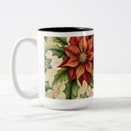 Taza Bicolor Ornamentos Vintage de Navidad Café Mug