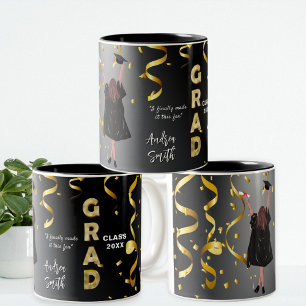 Taza Bicolor Oro Clásico   Orgulloso Chica Personalizado de Gra