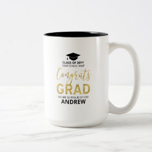Taza Bicolor Oro y negro   Regalo moderno del Personalizado de 