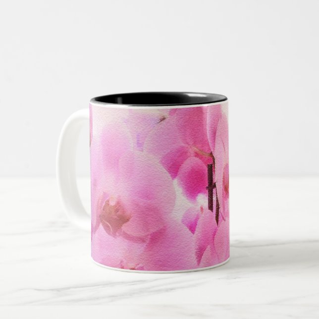 Taza Bicolor orquídeas (Anverso izquierdo)