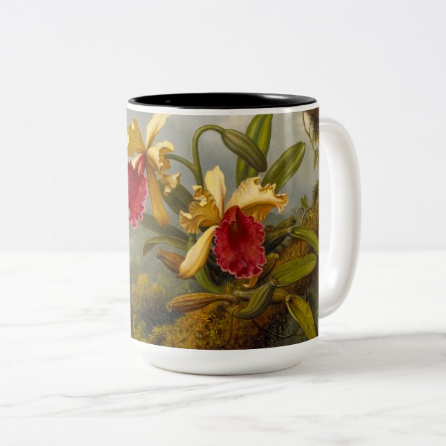 Taza Bicolor Orquids y Hummingbird Heade (Anverso derecho)