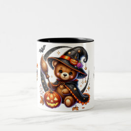 Taza Bicolor Osito de peluche brujo de Halloween