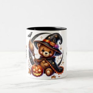 Taza Bicolor Osito de peluche brujo de Halloween
