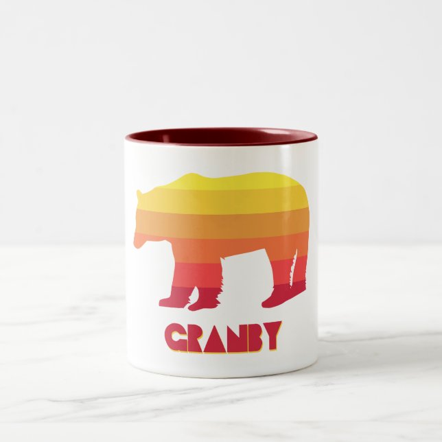 Taza Bicolor Oso Arcoíris de Granby Colorado (Centro)