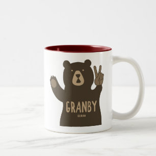 Taza Bicolor Oso de la Paz de Granby Colorado
