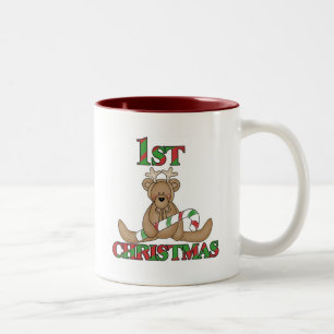 Taza Bicolor Oso de peluche Muy primer Navidades camisetas y re