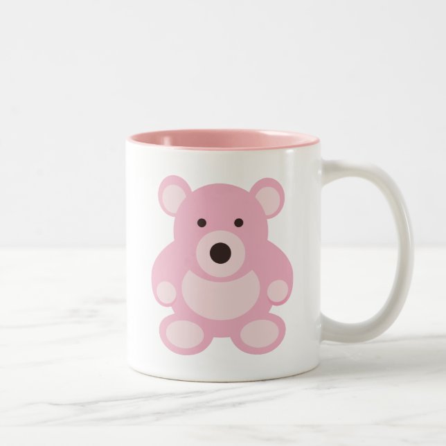 Taza Bicolor Oso de peluche rosado (Derecha)