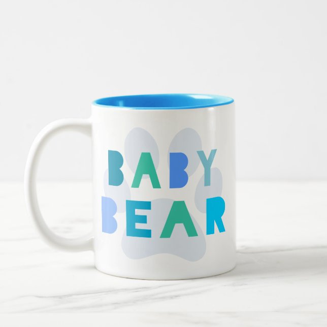 Taza Bicolor Oso del bebé - azul (Izquierda)