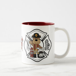 Taza Bicolor Oso del departamento del fuego del bombero