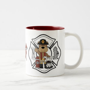 Taza Bicolor Oso del departamento del fuego del bombero