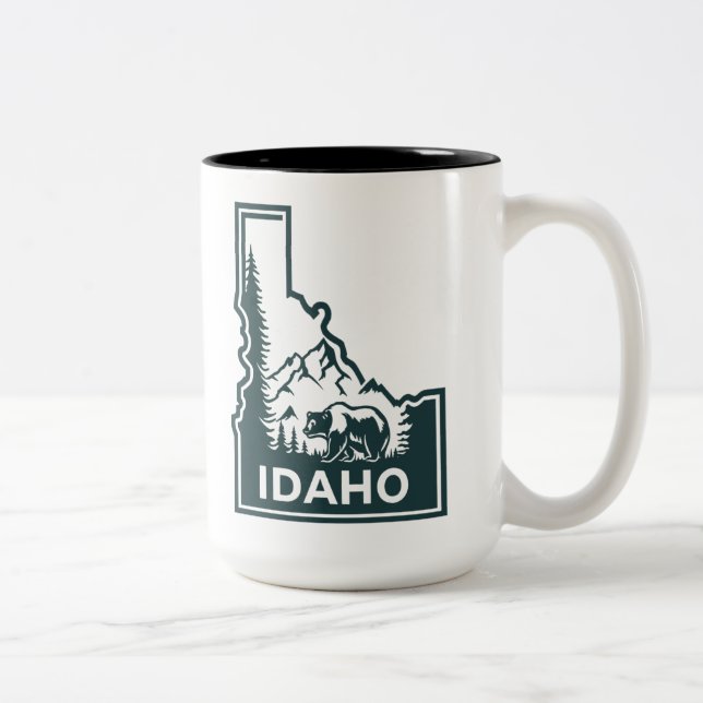 Taza Bicolor Oso del mapa de Idaho (Derecha)