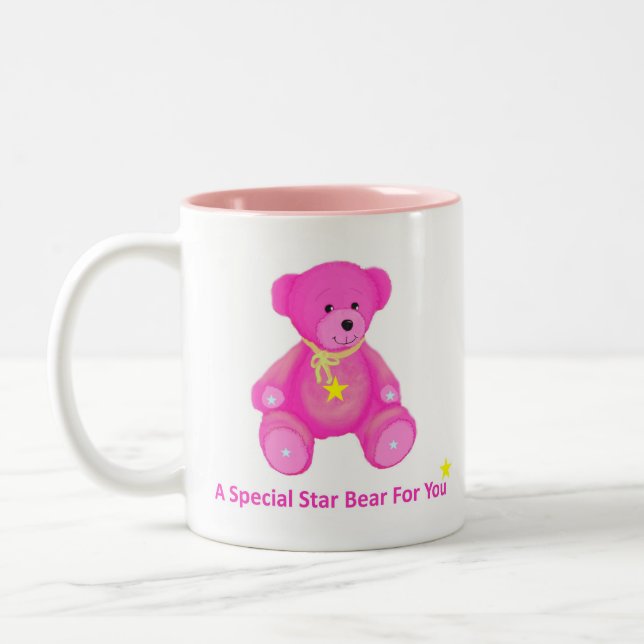 Taza Bicolor Oso Estrella Rosa (Izquierda)