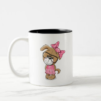 Taza Bicolor Oso femenino lindo