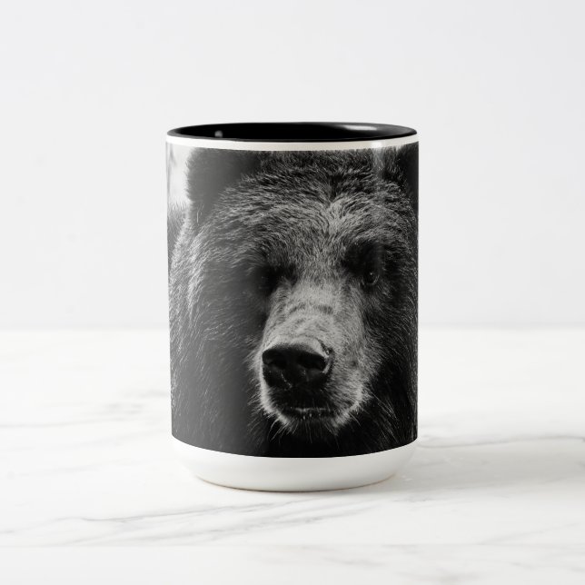 Taza Bicolor Oso grizzly hermoso (Centro)