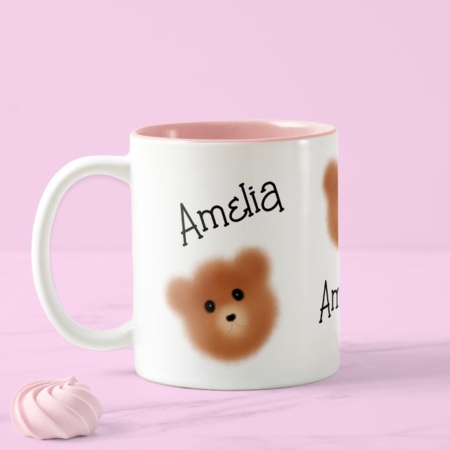 Taza Bicolor Oso lindo personalizado (Add a dash of cuteness to your morning coffee🐻☕)