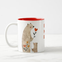 Oso Mamá Adorable y Cachorro Mejor Mamá Día de la