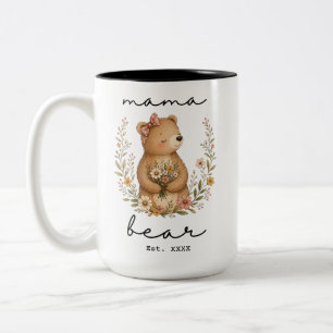 Taza Bicolor Oso Mamá para el Día de la Madre Cumpleaños de Mam