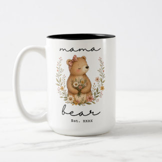 Taza Bicolor Oso Mamá para el Día de la Madre Cumpleaños de Mam
