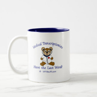 Taza Bicolor Oso médico del Transcriptionist
