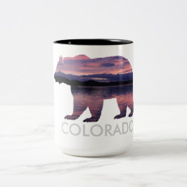 Taza Bicolor Oso nativo de Colorado | Amanecer | Mugre grande