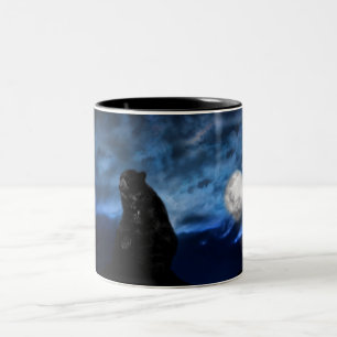 Taza Bicolor Oso negro a la luz de la luna