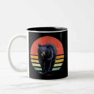Taza Bicolor Oso negro retro vintage