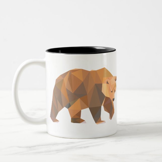 Taza Bicolor Oso pardo geométrico (Izquierda)