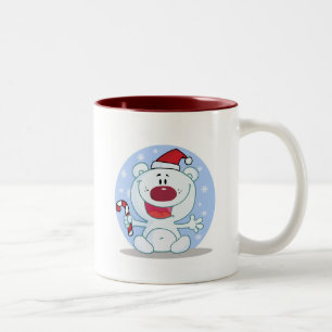 Taza Bicolor Oso Polar Con Cañones Candy Camisas Vacacionales