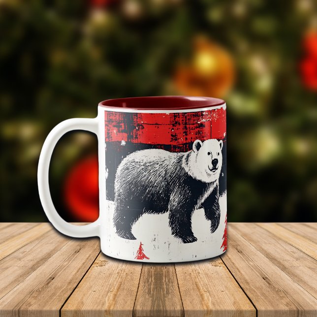 Taza Bicolor Oso Polar de Búfalo Rojo (Subido por el creador)
