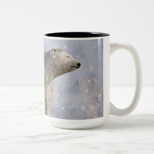 Taza Bicolor Oso polar en una nevada