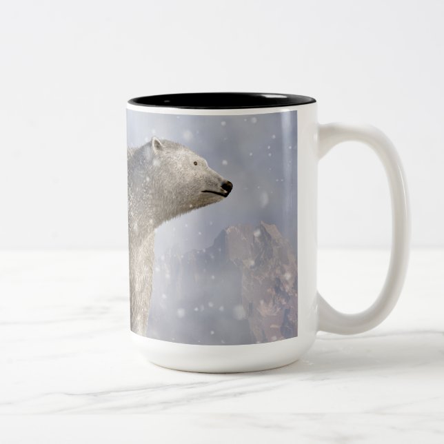 Taza Bicolor Oso polar en una nevada (Derecha)