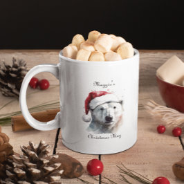 Taza Bicolor Oso polar navidad, personalizable