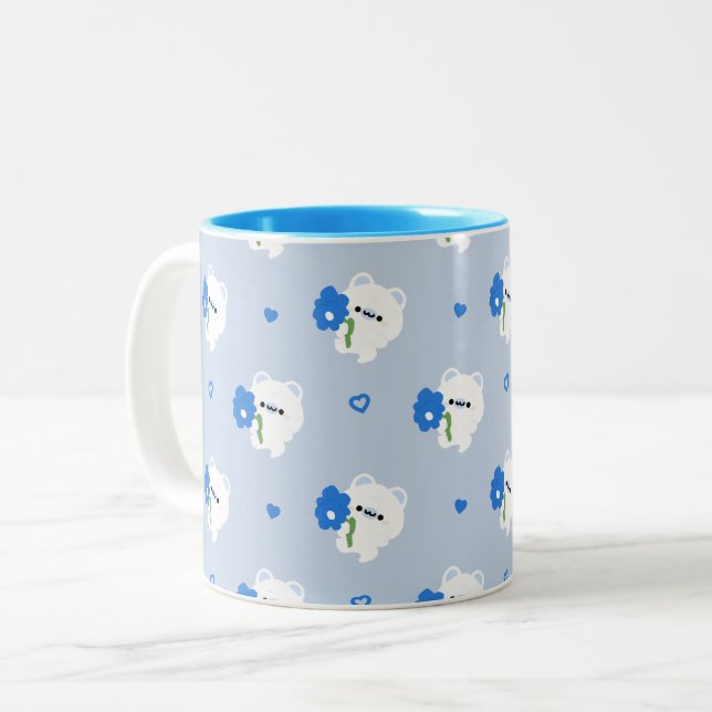 Taza Bicolor Oso polar romántico (Anverso izquierdo)