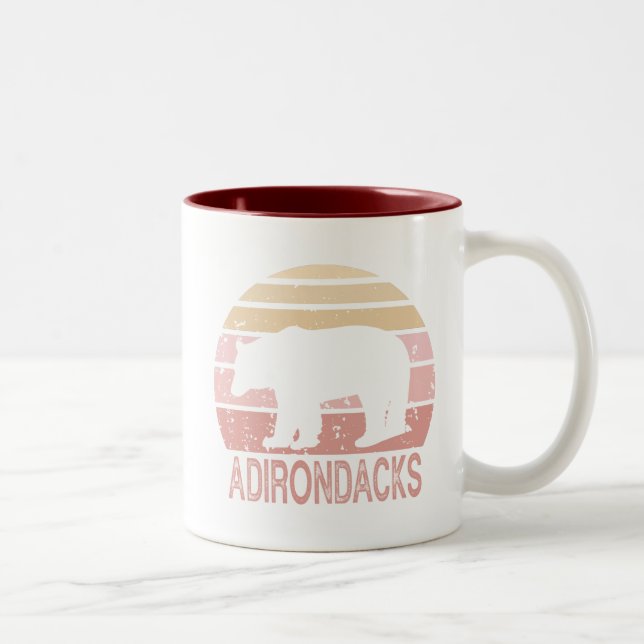Taza Bicolor Oso retro de Adirondacks (Derecha)