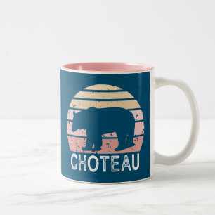 Taza Bicolor Oso retro de Choteau Montana