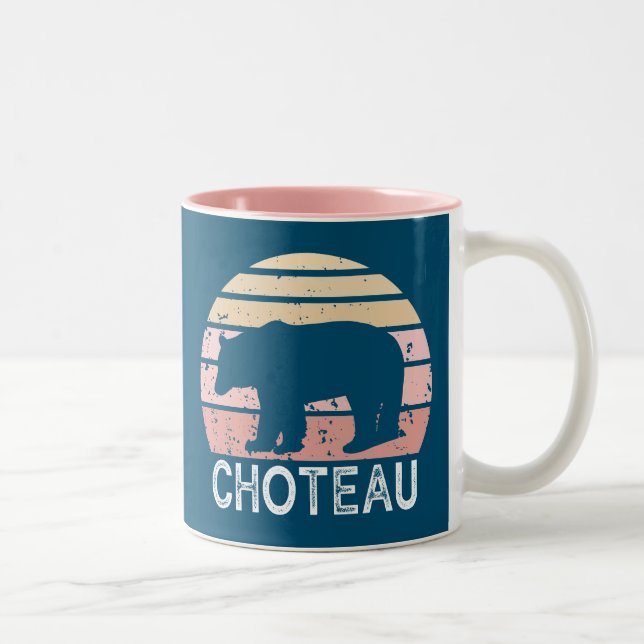 Taza Bicolor Oso retro de Choteau Montana (Derecha)