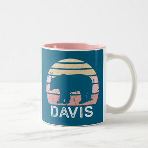 Taza Bicolor Oso Retro de Davis West Virginia