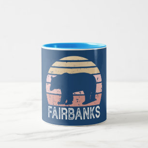 Taza Bicolor Oso Retro de Fairbanks Alaska
