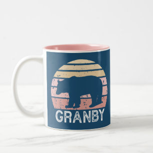 Taza Bicolor Oso Retro de Granby Colorado
