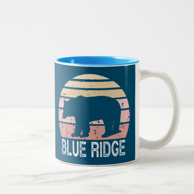 Taza Bicolor Oso Retro De Ridge Azul (Derecha)