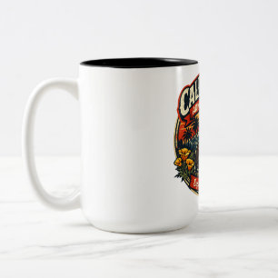 Taza Bicolor Oso Retro del Día de Admisión de California Vintag