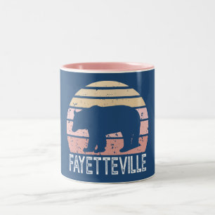 Taza Bicolor Oso Retro Fayetteville Arkansas
