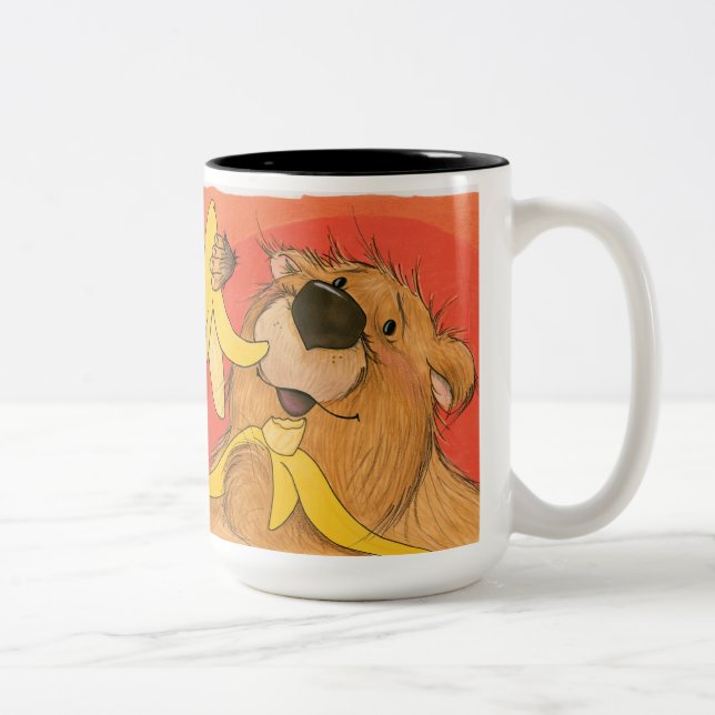 Taza Bicolor Oso y mono/taza del plátano (Derecha)