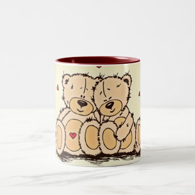 Taza Bicolor Osos de peluche lindos (Centro)