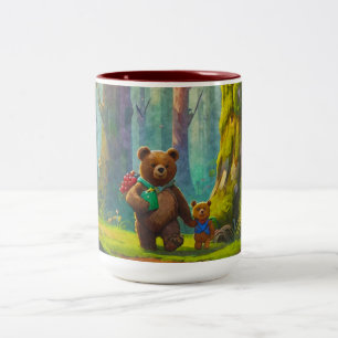 Taza Bicolor Osos de peluche recogiendo bayas Arte para niños d