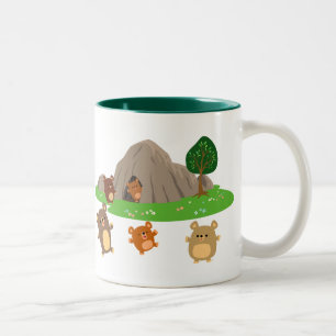 Taza Bicolor Osos Personalizados cortos en una cueva
