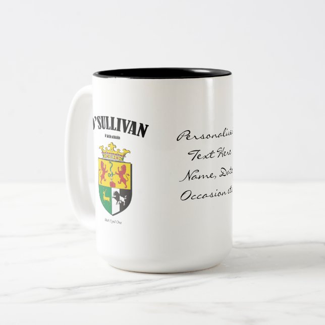 Taza Bicolor O'Sullivan Family Crest, Traducción y Significado (Anverso izquierdo)