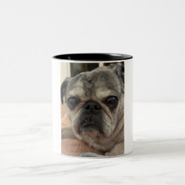 Taza Bicolor otis the pug on a mug