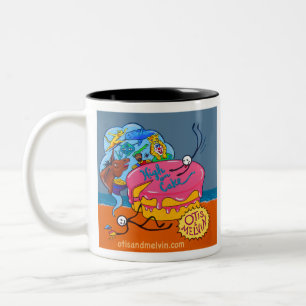 Taza Bicolor Otis y Melvin altos en café de café