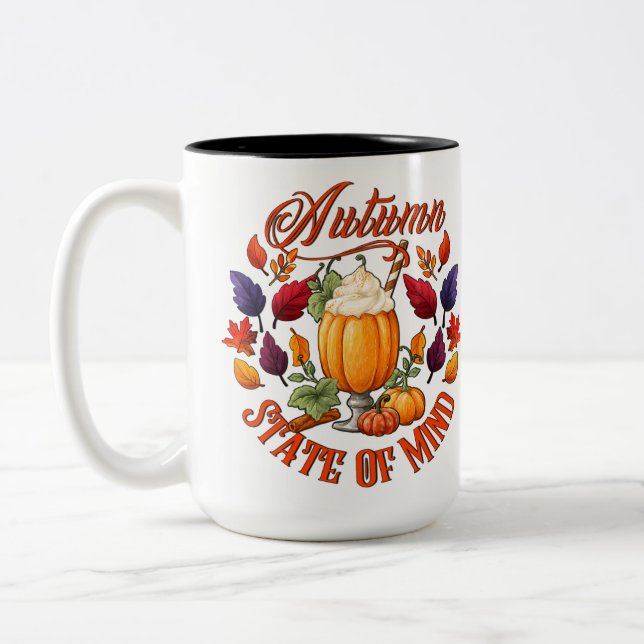 Taza Bicolor Otoño Estado De Mente (Izquierda)